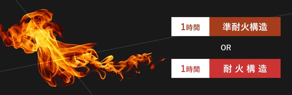 1時間準耐火構造 or 1時間耐火構造